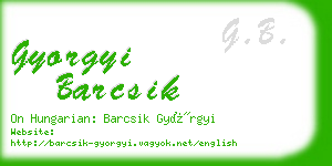 gyorgyi barcsik business card